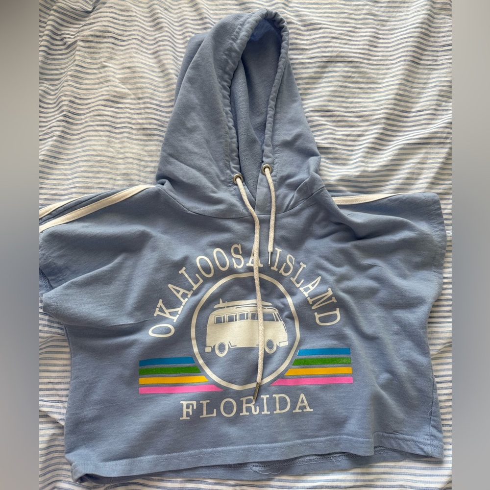 Exist Light Blue Shirt/Cropped Hoodie